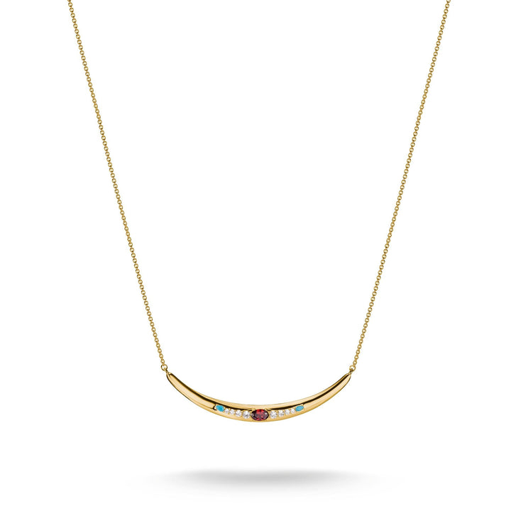 Half-Form Necklace with Red Zirconia Stone Elyndra | THOMAS SABO Australia