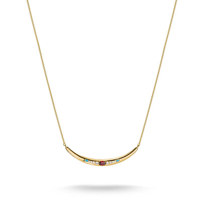 Half-Form Necklace with Red Zirconia Stone Elyndra | THOMAS SABO Australia