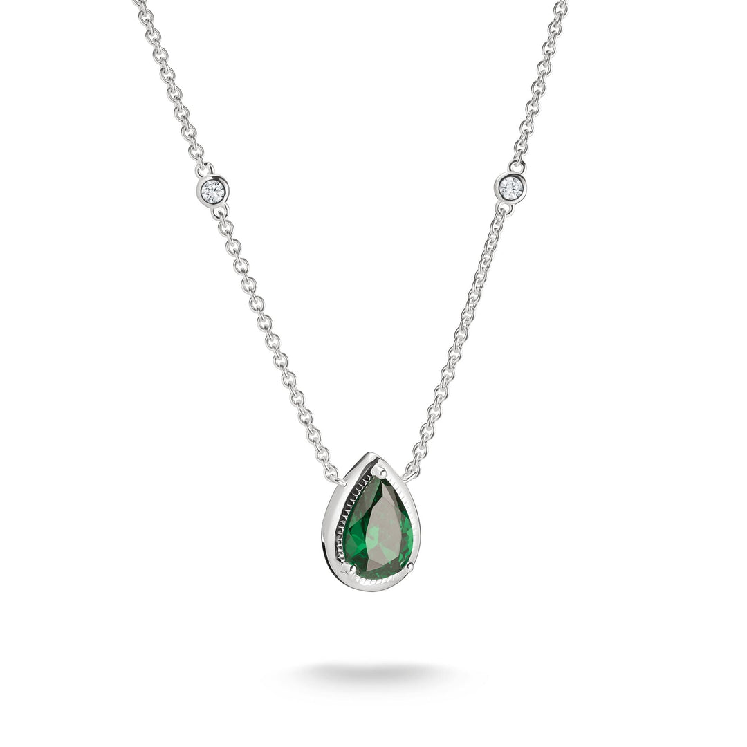 Necklace with Green Teardrop Stone and White Zirconia Elyndra | THOMAS SABO Australia