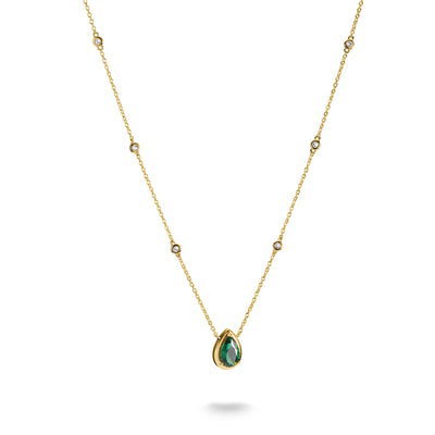 Necklace with Green Teardrop Stone Elyndra | THOMAS SABO Australia