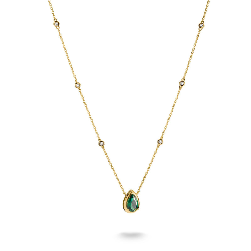 Necklace with Green Teardrop Stone Elyndra | THOMAS SABO Australia