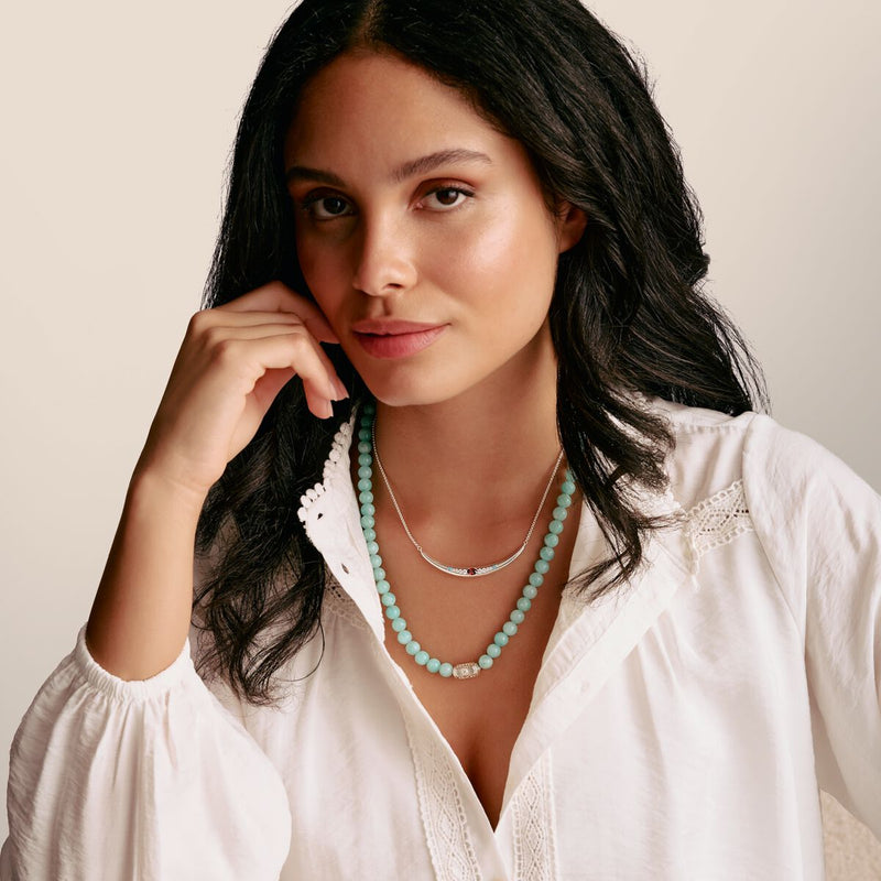 Necklace with Turquoise Amazonite Beads Elyndra