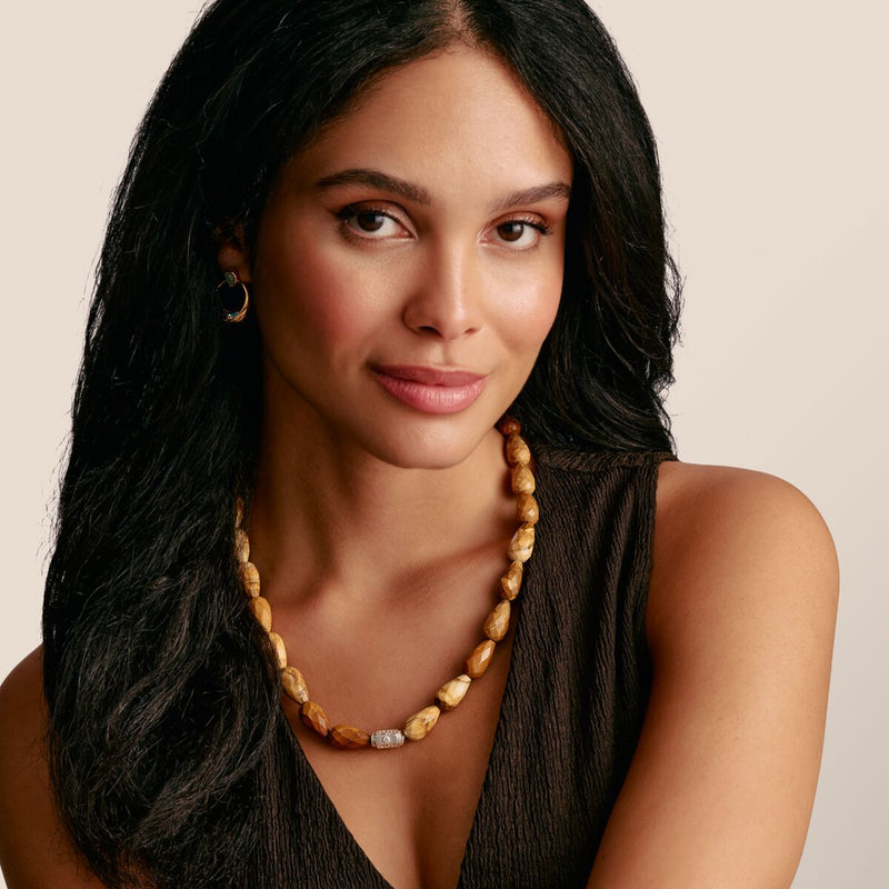 Necklace with Yellow Jasper Beads Elyndra