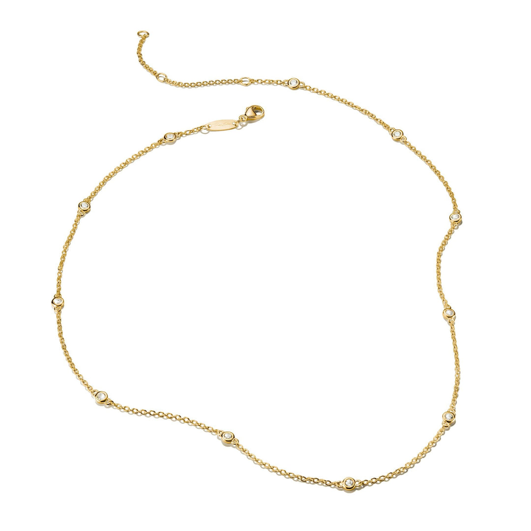 Necklace with White Zirconia Stones