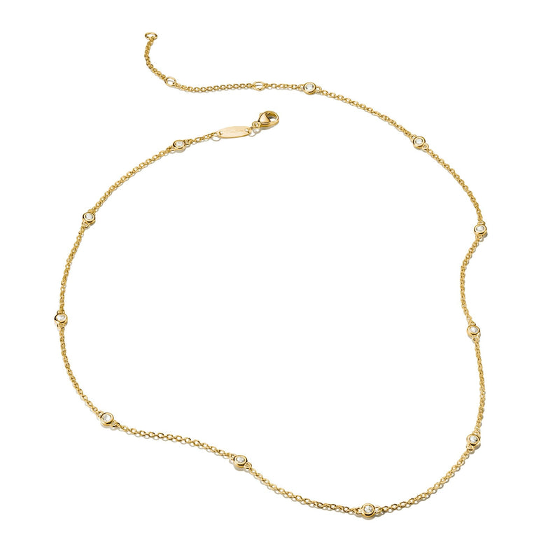 Necklace with White Zirconia Stones