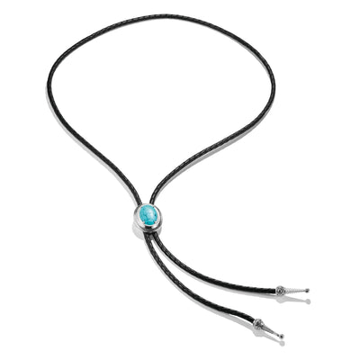 Leather Necklace with Turquoise Stone Elyndra