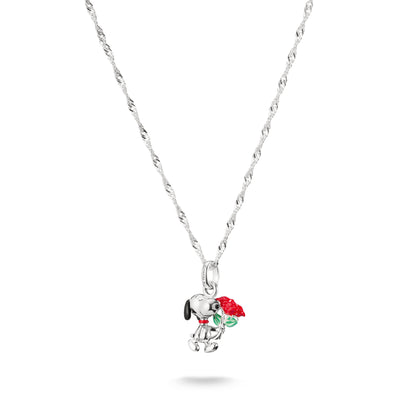 Snoopy with Rose Pendant PEANUTS Necklace