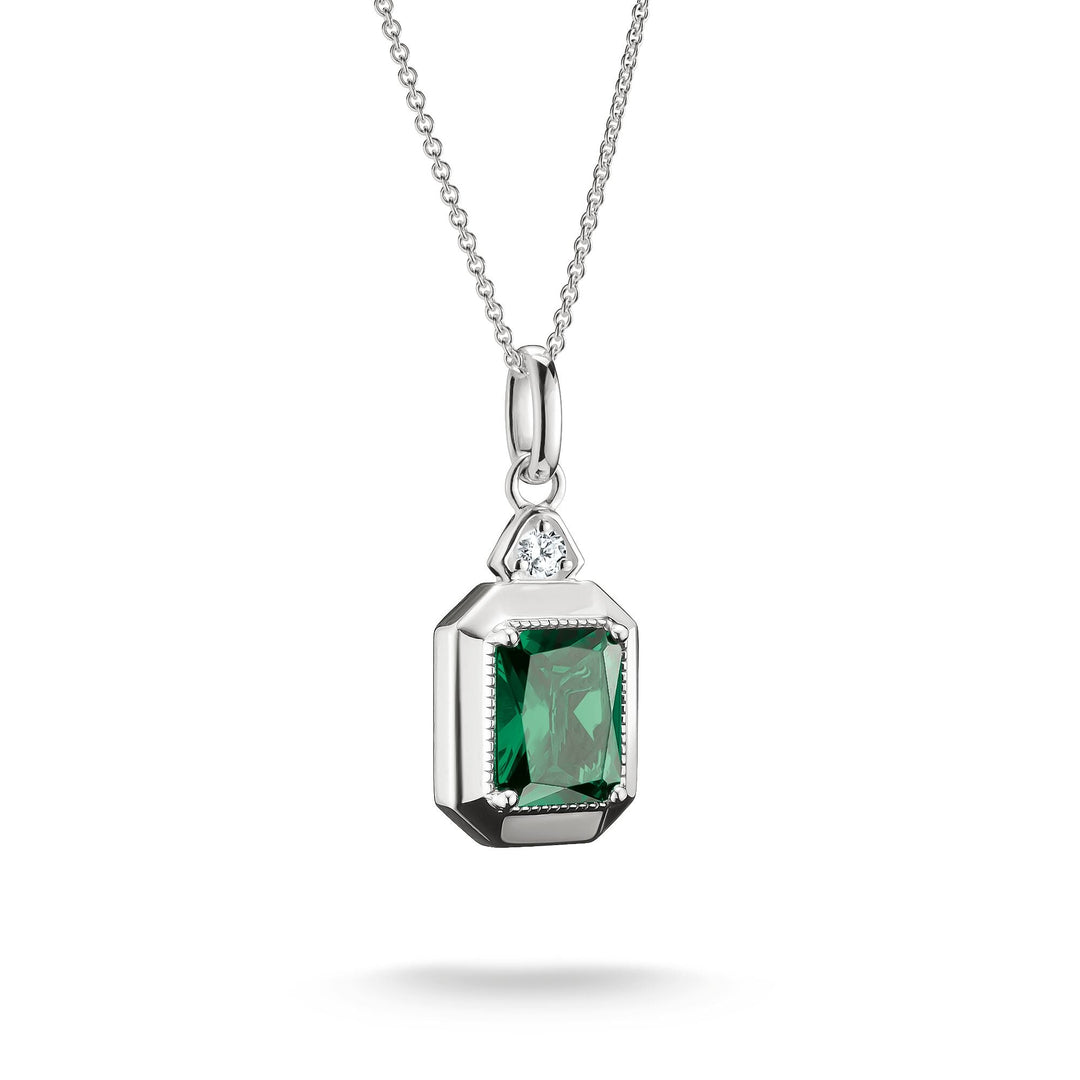 Necklace with Green Octagon Stone Pendant Elyndra | THOMAS SABO Australia