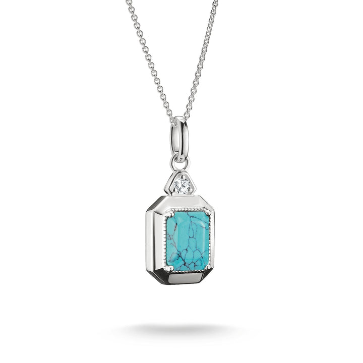 Necklace with Imitation Turquoise Octagon Pendant Elyndra | THOMAS SABO Australia