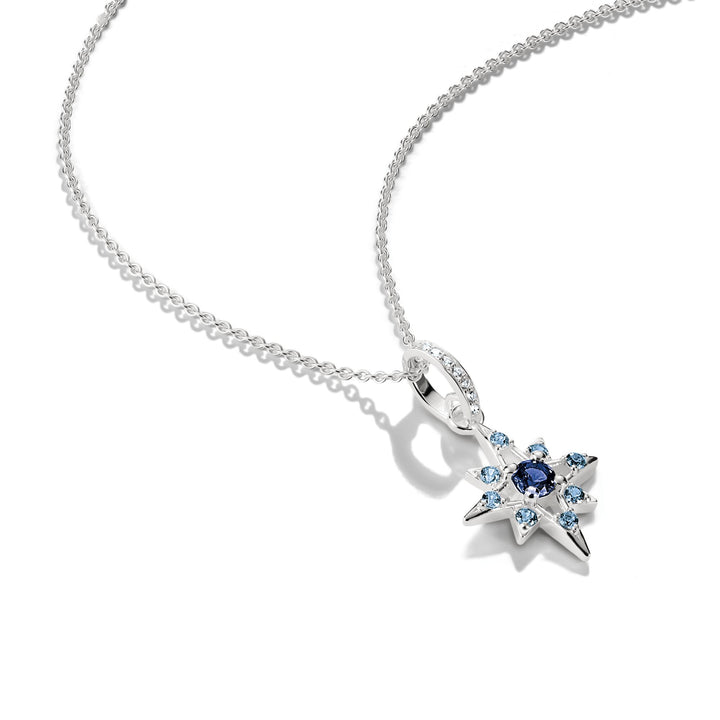 Necklace star with blue stones