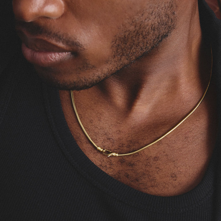 Gold-Tone Stainless Steel Snake Chain Necklace 2mm