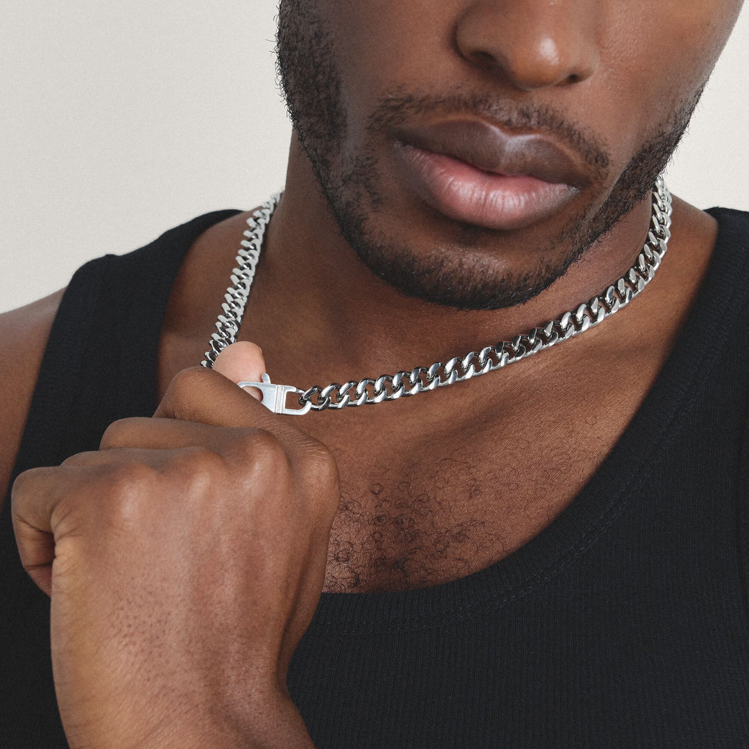 Stainless Steel Curb Chain Necklace 9mm
