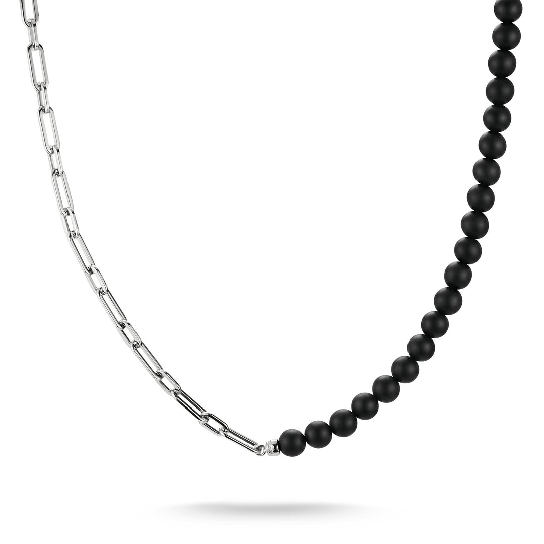 Stainless Steel Obsidian Bead Necklace | THOMAS SABO