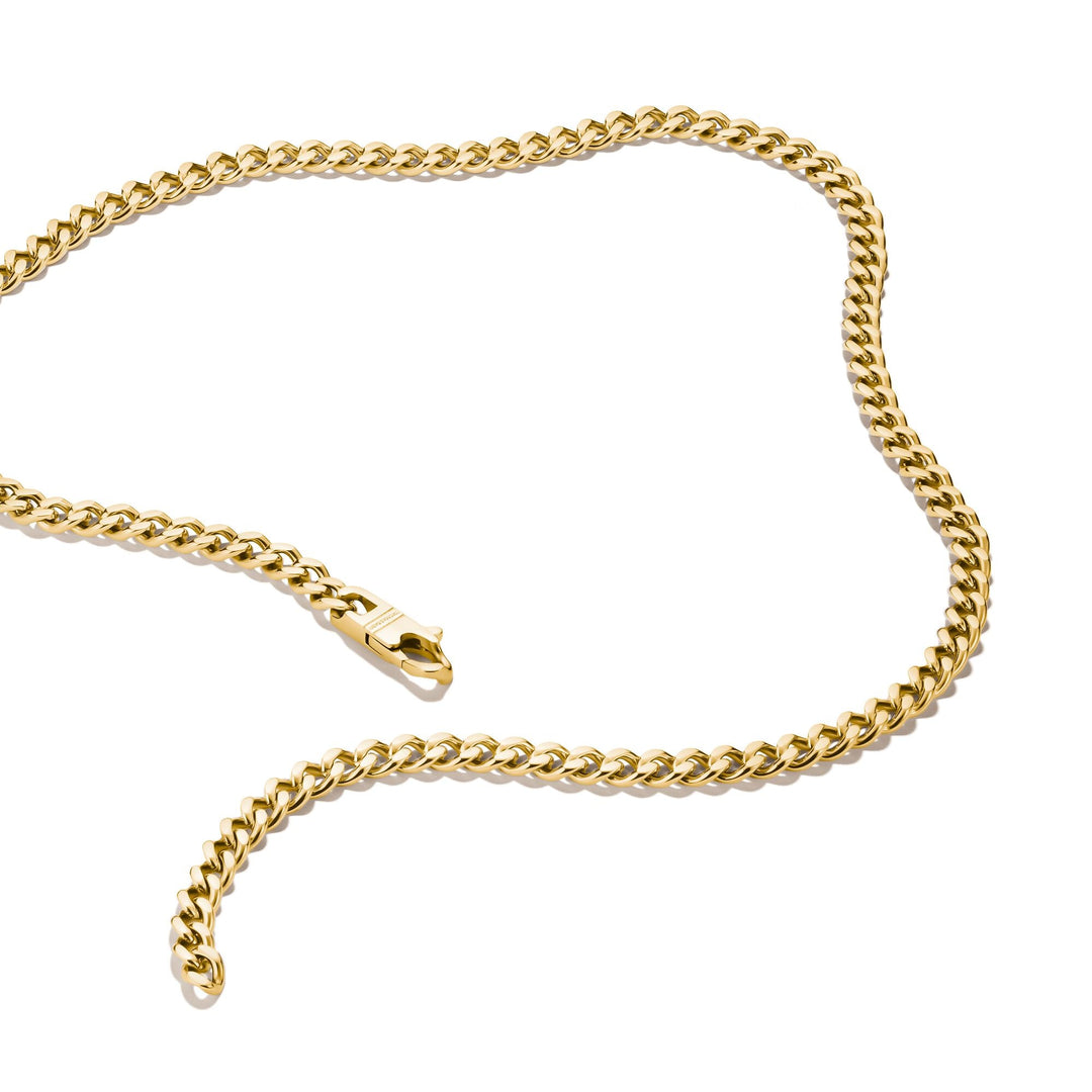 Gold-Tone Stainless Steel Curb Chain Necklace 7mm
