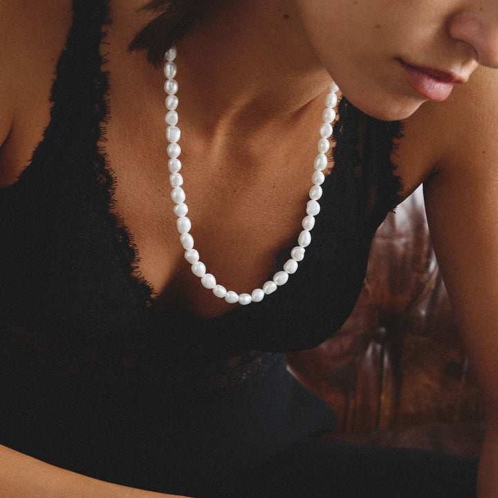 Stainless Steel Freshwater Pearl Necklace