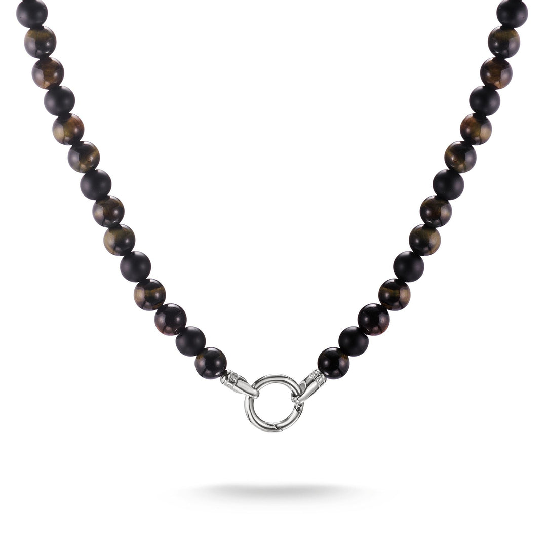 Stainless Steel Obsidian and Tiger&