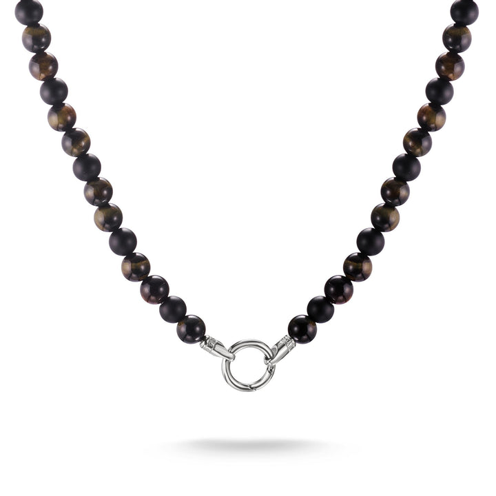 Stainless Steel Obsidian and Tiger&