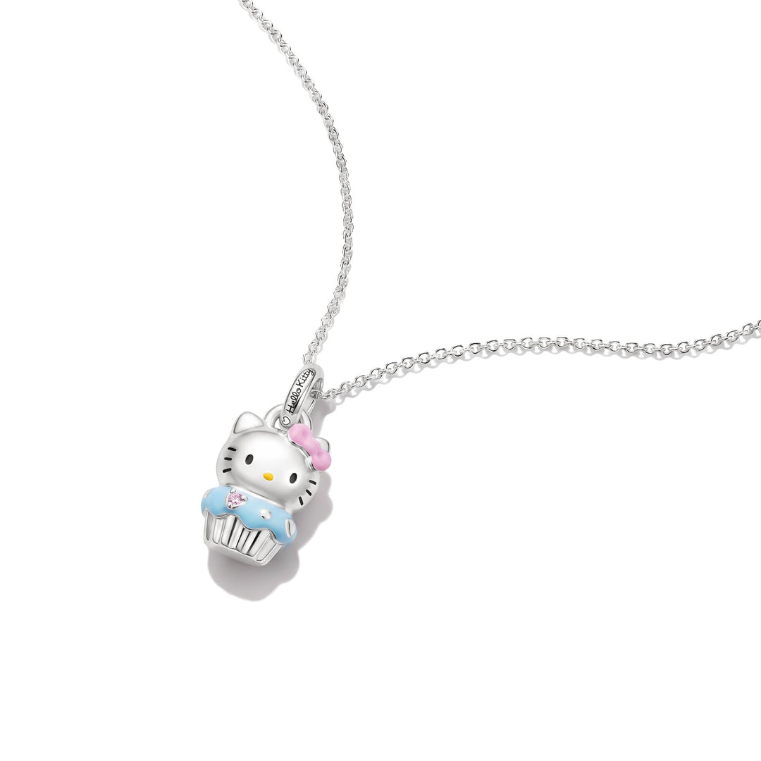 Hello Kitty Muffin Necklace, Silver-Plated