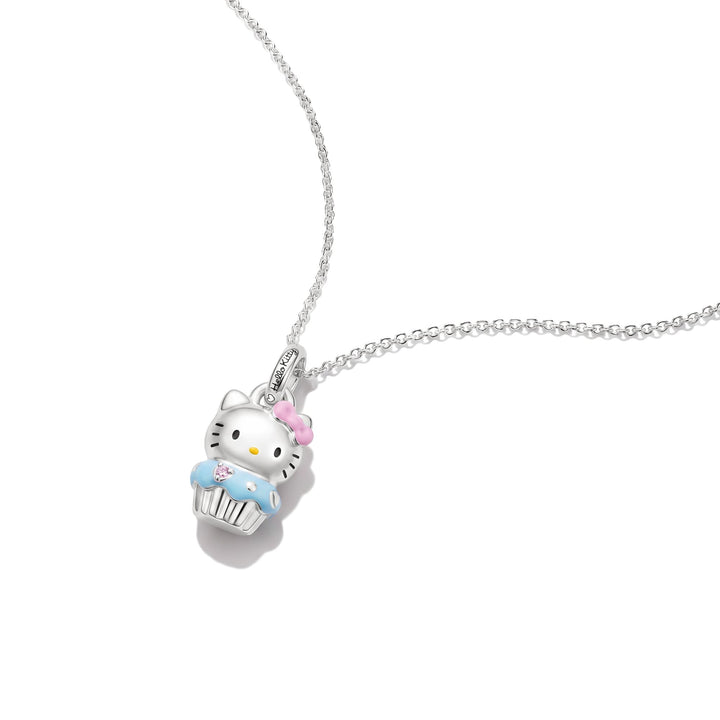 Hello Kitty Muffin Necklace, Silver-Plated
