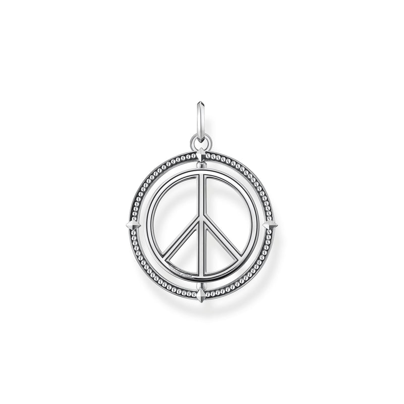 Blackened silver pendant peace sign | THOMAS SABO Australia