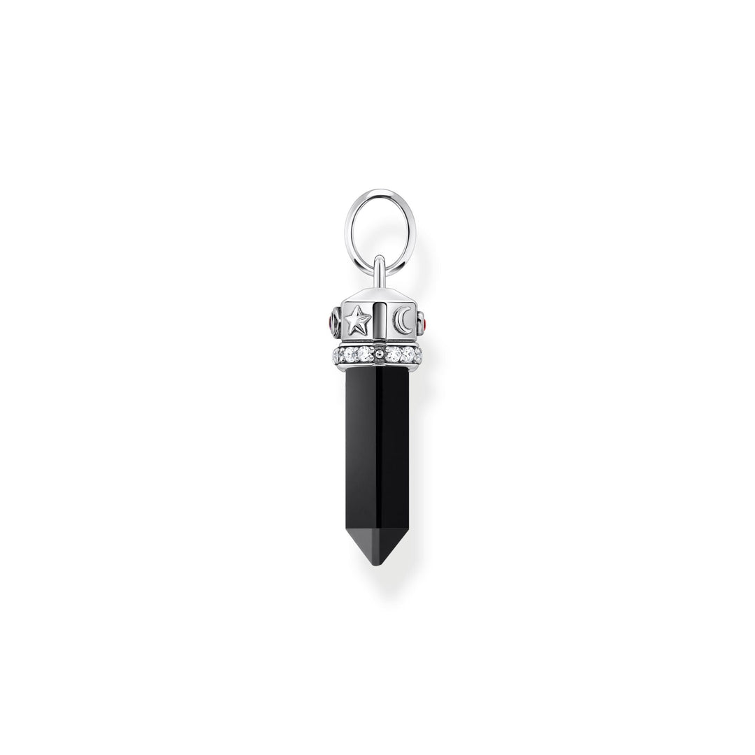 Silver Pendant with onyx in hexagon-shape and stones | THOMAS SABO Australia