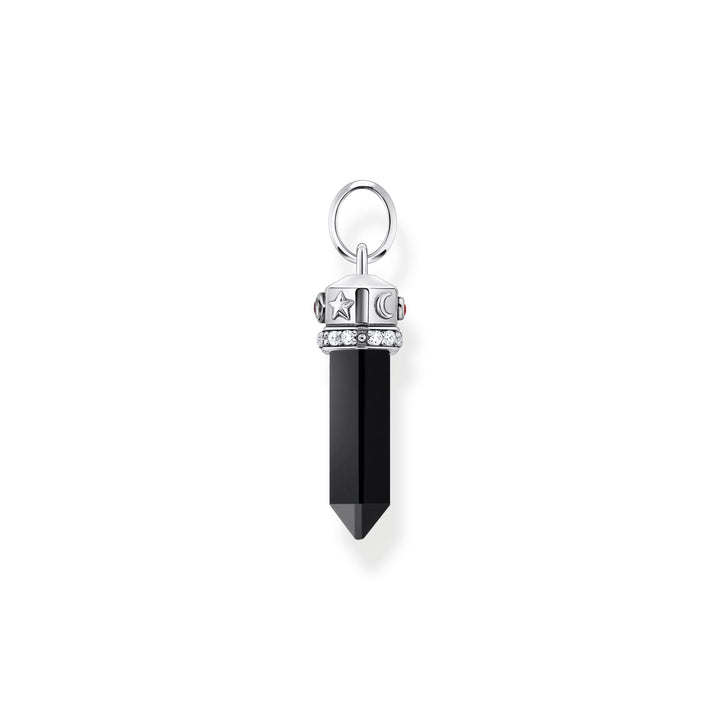 Silver Pendant with onyx in hexagon-shape and stones | THOMAS SABO Australia