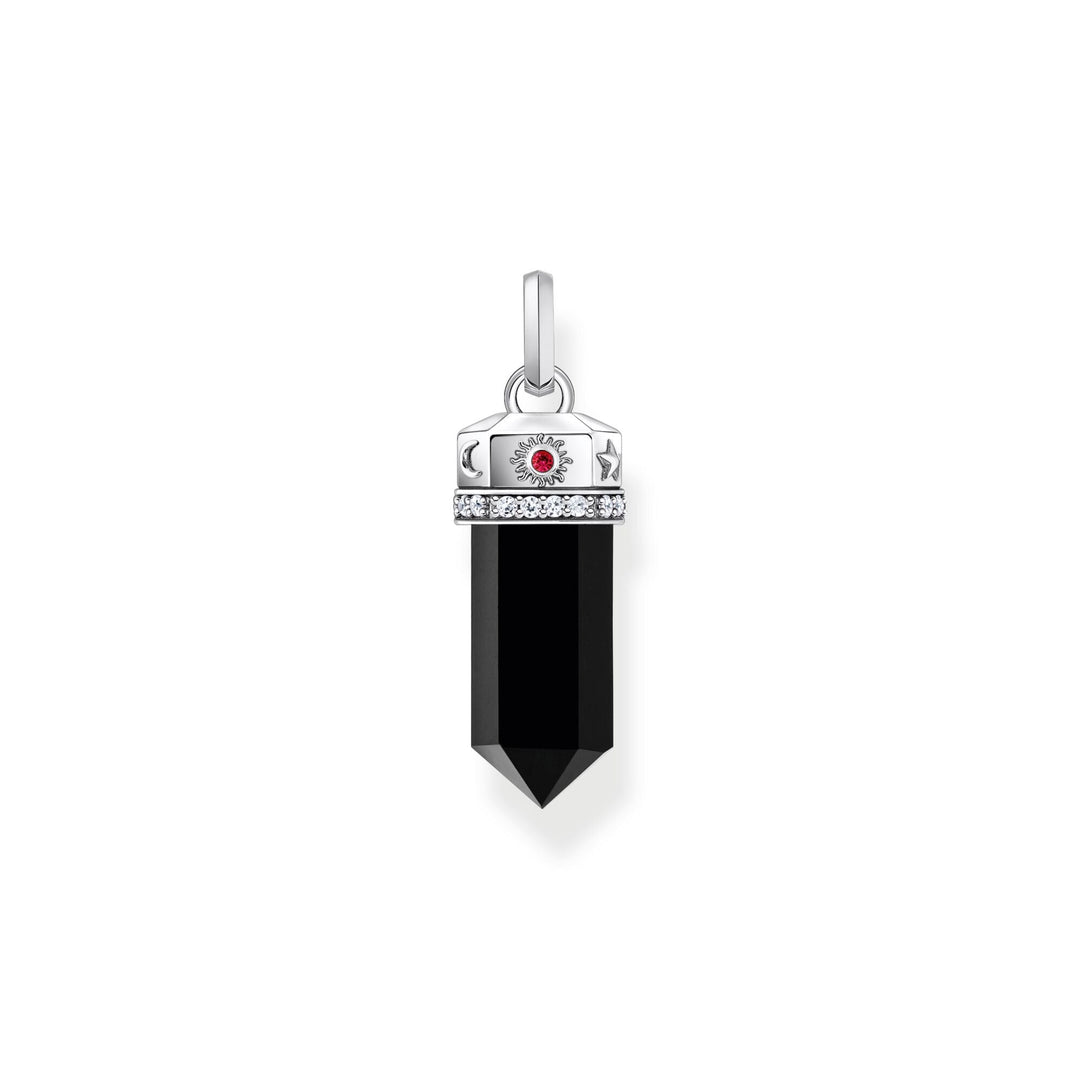 Silver Pendant with onyx in hexagon-shape and stones | THOMAS SABO Australia