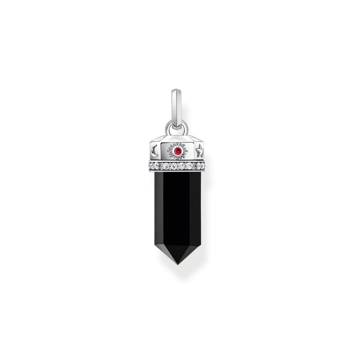 Silver Pendant with onyx in hexagon-shape and stones | THOMAS SABO Australia