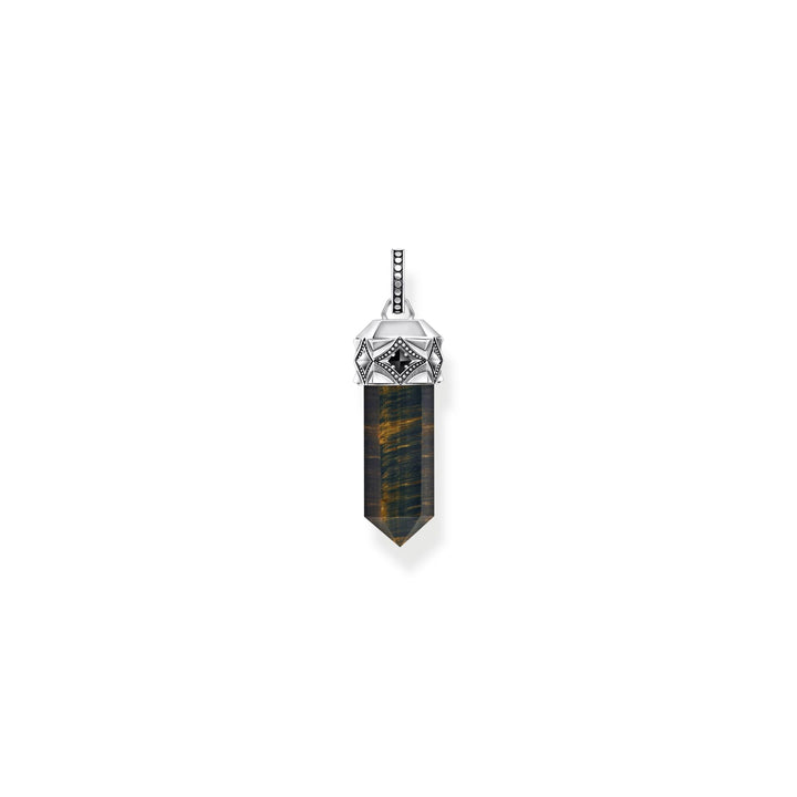 Crystal pendant made from golden blue tiger&