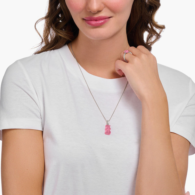 Pendant with pink Goldbear and zirconia | THOMAS SABO Australia