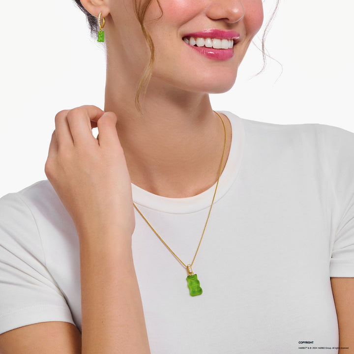 THOMAS SABO x HARIBO: Large Gold-plated Apple Green Goldbear Pendant | THOMAS SABO Australia
