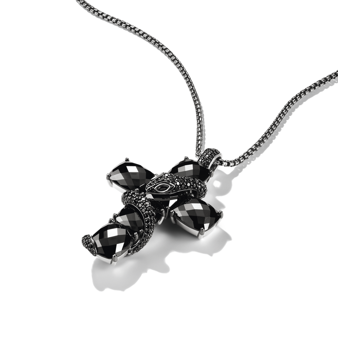 Cross pendant with snake and black zirconia | THOMAS SABO Australia