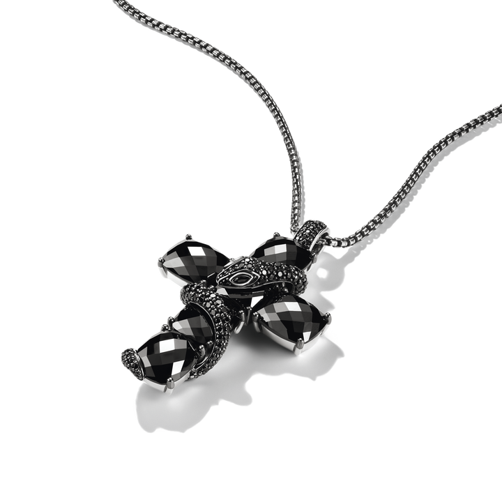 Cross pendant with snake and black zirconia | THOMAS SABO Australia