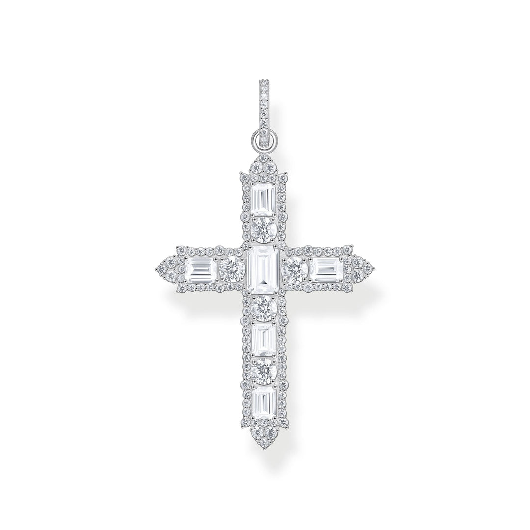 White Romance Cross Pendant and Necklace Set