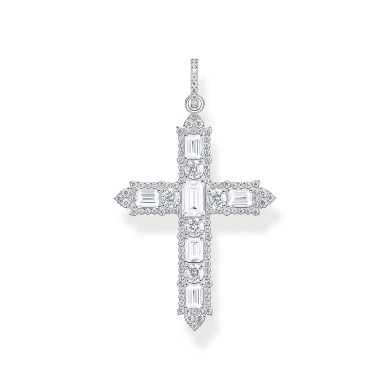 White Romance Cross Pendant and Necklace Set