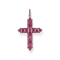 Blackened cross pendant with ruby red stones | THOMAS SABO Australia