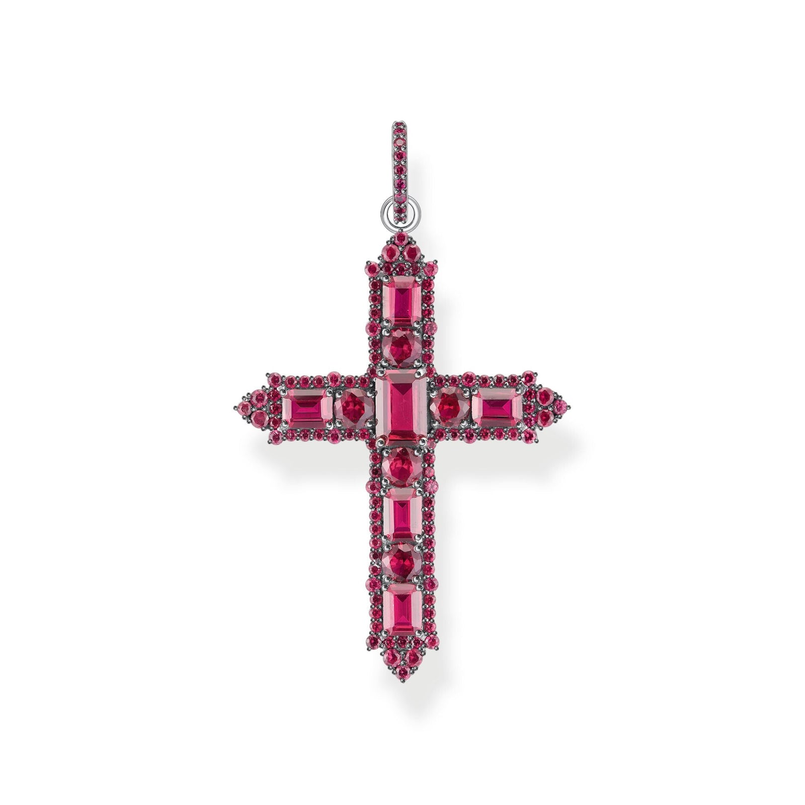 Red Romance Cross Pendant and Velvet Choker Set