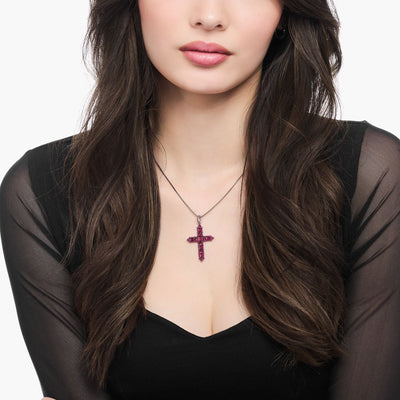 Red Romance Cross Pendant and Velvet Choker Set
