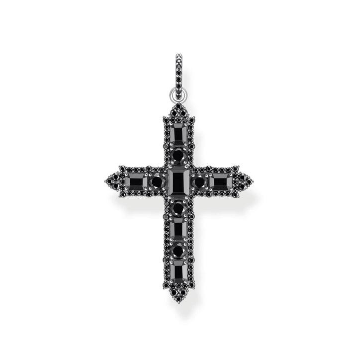 Blackened cross pendant with zirconia  | THOMAS SABO Australia