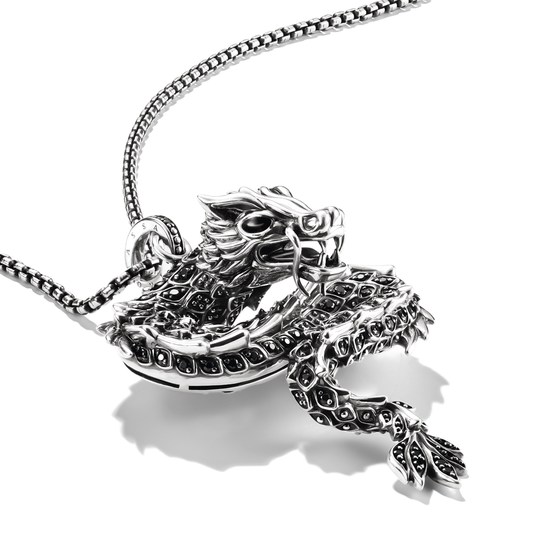 Dragon pendant with black zirconia &amp; cold enamel | THOMAS SABO Australia