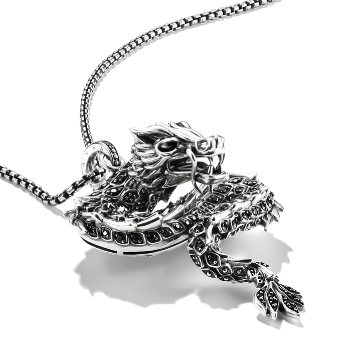 Dragon pendant with black zirconia &amp; cold enamel | THOMAS SABO Australia
