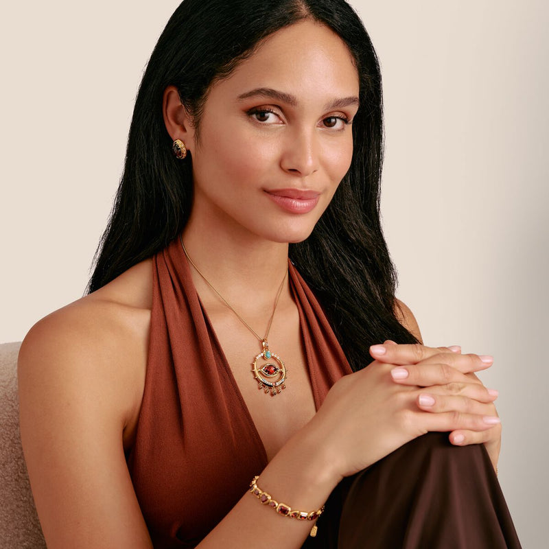 Pendant with Red Zirconia Stone Elyndra