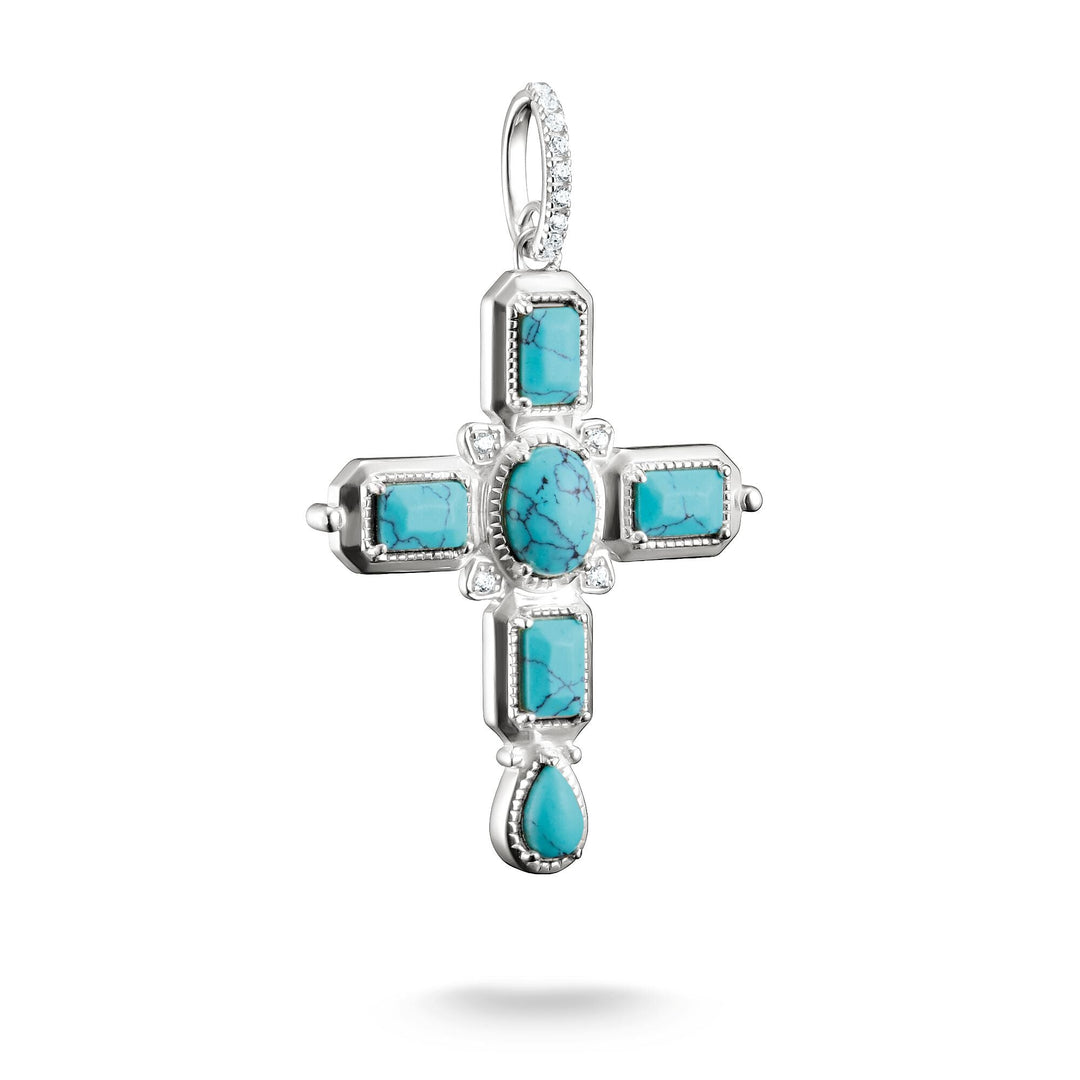 Cross Pendant with Imitation Turquoise Stones | THOMAS SABO Australia