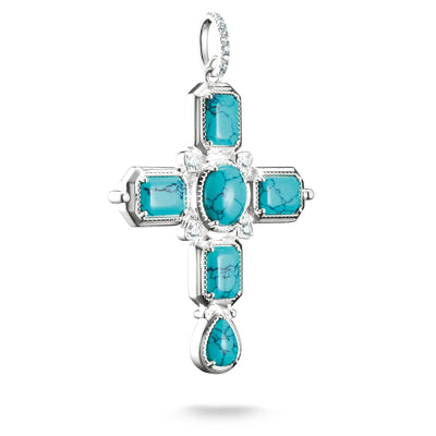 Cross Pendant with Turquoise Zirconia Stones | THOMAS SABO Australia