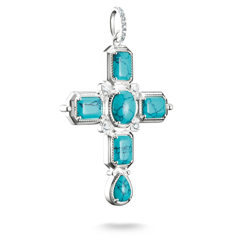 Cross Pendant with Turquoise Zirconia Stones | THOMAS SABO Australia