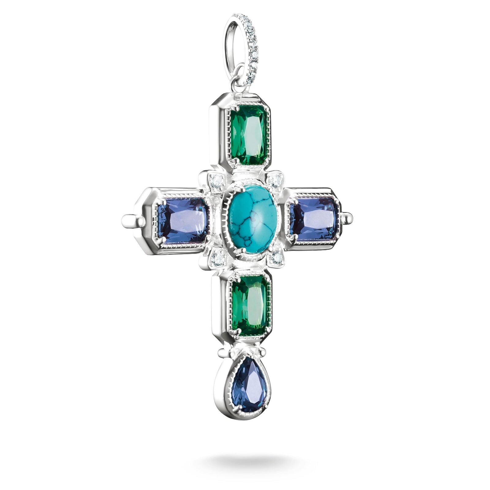 Cross pendant with multicoloured stones | THOMAS SABO Australia