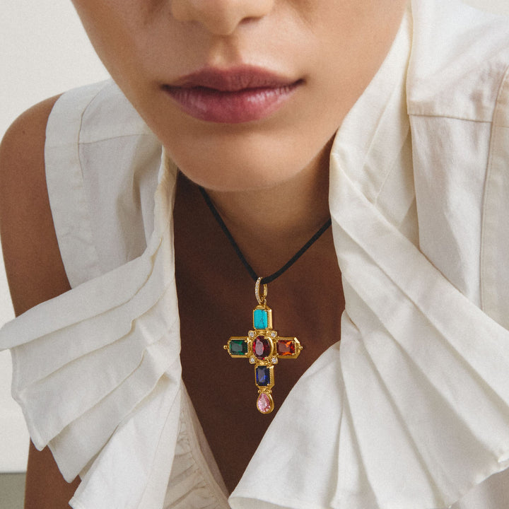 Pendant cross with stones  | THOMAS SABO Australia