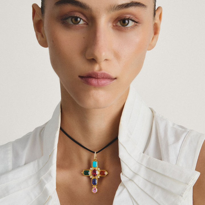 Pendant cross with stones  | THOMAS SABO Australia
