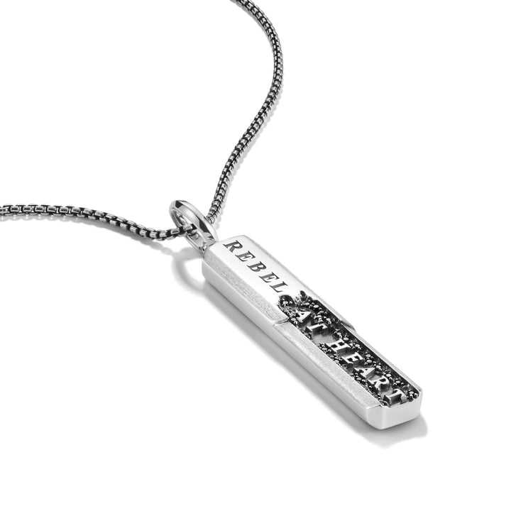 REBEL AT HEART Lettering Pendant 