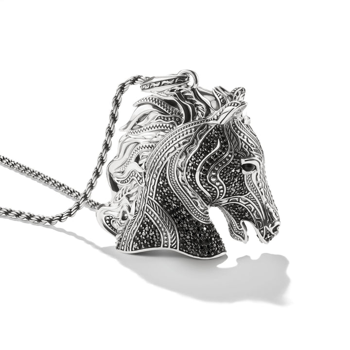 Large Horse Head Pendant Wild Horses